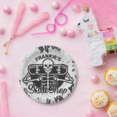 Custom ADD NAME Skull Skateboard Skate Shop Pappteller (Party)