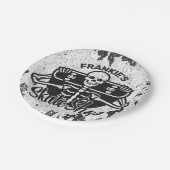 Custom ADD NAME Skull Skateboard Skate Shop Pappteller (Schrägansicht)