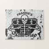 Custom ADD NAME Skull Skateboard Skate Shop Puzzle (Horizontal)