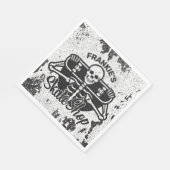 Custom ADD NAME Skull Skateboard Skate Shop Serviette (Ecke)