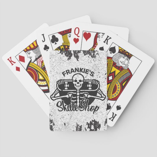 Custom ADD NAME Skull Skateboard Skate Shop Spielkarten (Rückseite)