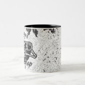 Custom ADD NAME Skull Skateboard Skate Shop Zweifarbige Tasse (Mittel)