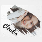 Custom Add Photo And Text Fleecedecke (Vorderseite (Horizontal))