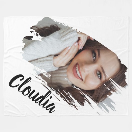 Custom Add Photo And Text Fleecedecke (Vorderseite (Horizontal))