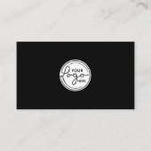 Custom Add Your Logo Black Professional Visitenkarte (Vorderseite)