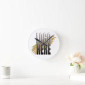 Custom Add your Logo Here on Modern White Runde Wanduhr (Zuhause)