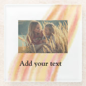 custom add your photo christmas personalized water glasuntersetzer (Vorderseite)