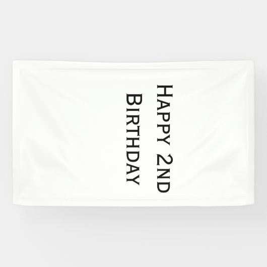 custom add your text happy birthday 2nd simple  banner (Horizontal)