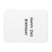 custom add your text happy birthday 2nd simple  magnet (Horizontal)