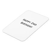 custom add your text happy birthday 2nd simple  magnet (Linke Seite)