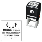Custom Address Deer Antlers Permastempel (Beispiel)