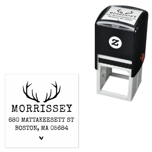 Custom Address Deer Antlers Permastempel (Beispiel)