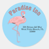 Custom Address Labels Tropical Beach Theme Runder Aufkleber (Vorderseite)