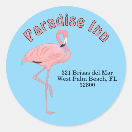 Custom Address Labels Tropical Beach Theme Runder Aufkleber (Vorderseite)