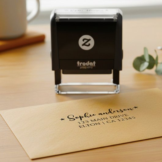 Custom Address Rubber Stamp. Modern Self Addressed Permastempel