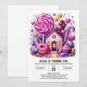 Custom Adorable Candyland Digital Geburtstag Einladung (Vorne/Hinten)