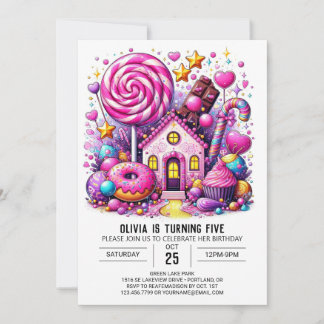 Custom Adorable Candyland Digital Geburtstag Einladung