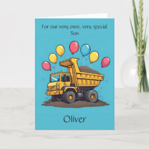Custom Adorable Dump Truck Son Birthday Gedicht Ca Ankündigung