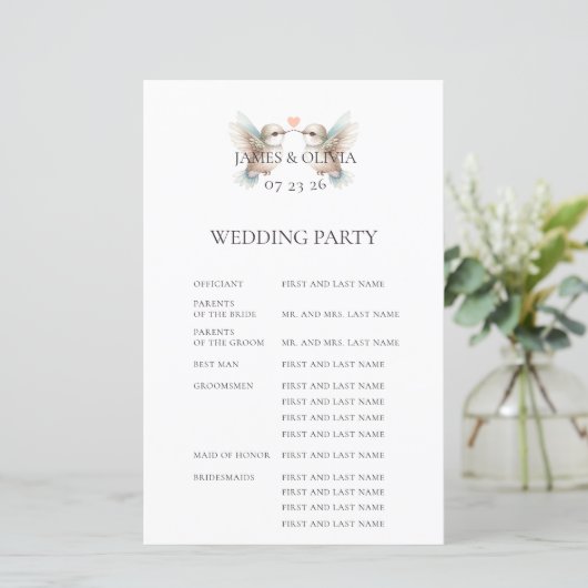 Custom Adorable Hummingbird Full Wedding Programm (Stehend Vorderseite)
