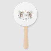 Custom Adorable Hummingbird Heart Wedding Fächer (Vorderseite)