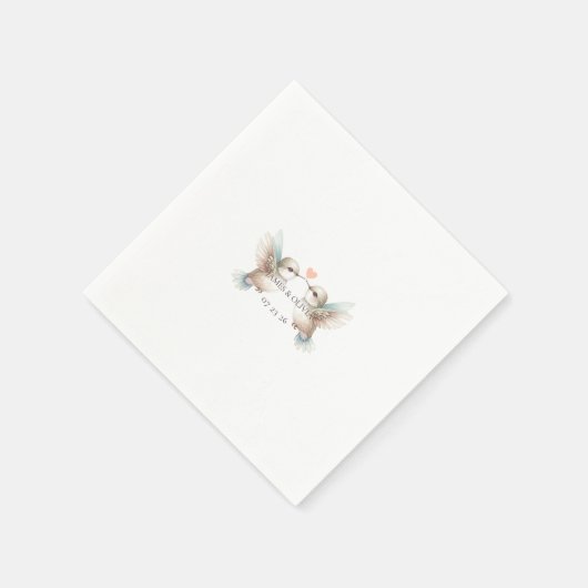 Custom Adorable Wedding Serviette (Ecke)