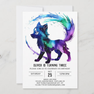 Custom Adorable Wolf Digital Boy Geburtstag Einladung