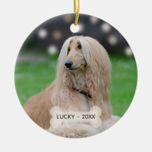 Custom Afghan Greyhound Dog Foto Keramik Ornament