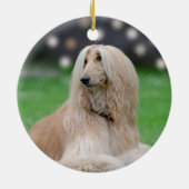 Custom Afghan Greyhound Dog Foto Keramik Ornament (Hinten)