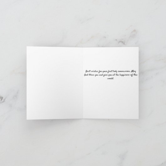Custom African-American Boy Holy Communy Card Karte (Innenseite)