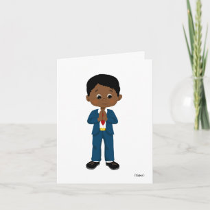 Custom African-American Boy Holy Communy Card Karte
