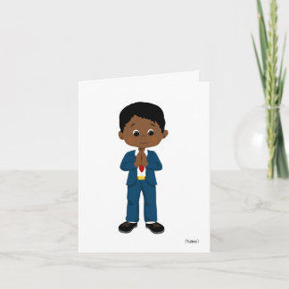 Custom African-American Boy Holy Communy Card Karte