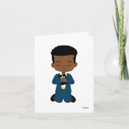 Custom African-American Boy Holy Communy Card Karte
