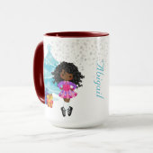 Custom African American Irish Dancer Weihnachten Tasse (Vorderseite Links)