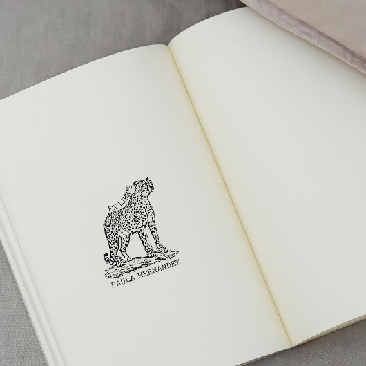 Custom African Cheetah Ex Libris Buchzeichen Gummistempel