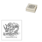 Custom African Rhinoceros Ex Libris Buchzeichen Gummistempel (Stempel)
