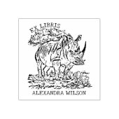 Custom African Rhinoceros Ex Libris Buchzeichen Gummistempel (Prägung)