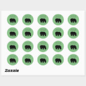 Custom African Rhinoceros Green Stickers (Blatt)