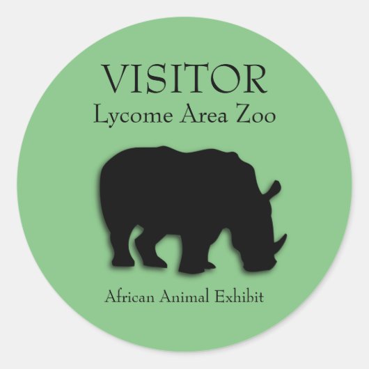 Custom African Rhinoceros Green Stickers (Vorderseite)