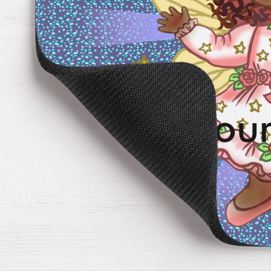 Custom Afro Girl Fairy Mousepad (Ecke)