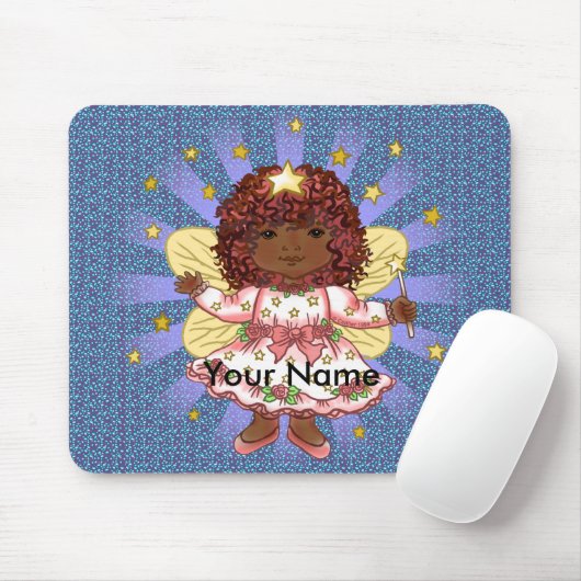Custom Afro Girl Fairy Mousepad (Mit Mouse)