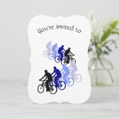 Custom Age Bike Geburtstagsparty Sport Kunst Einladung (Stehend Vorderseite)