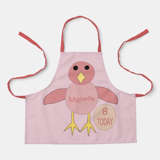 Custom Age Birthday Girl Chick Schürze (Vorderseite)