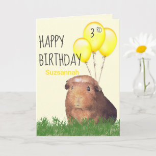 Custom Age Birthday Guinea Schweineborloon Karte