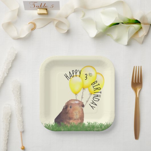 Custom Age Birthday Guinea Schweineborloon Pappteller (Hochzeit)