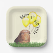 Custom Age Birthday Guinea Schweineborloon Pappteller (Vorderseite)