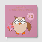 Custom Age Birthday Owl 30. Geburtstag Gästebuch (Vorderseite)