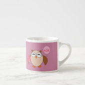 Custom Age Birthday Owl Espresso Tasse (Rechts)