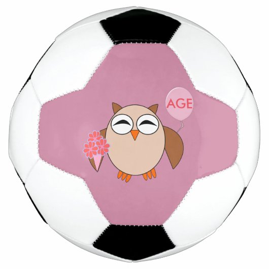 Custom Age Birthday Owl Fußball (Vorderseite)