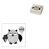 Custom Age Birthday Owl Holzkunst Briefmarke Gummistempel (Stempel)