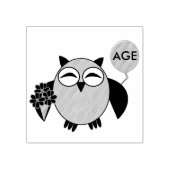 Custom Age Birthday Owl Holzkunst Briefmarke Gummistempel (Prägung)